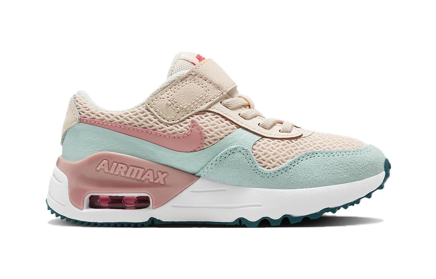 Кроссовки Nike Air Max SYSTM Аbrasion Resistant Низкие Кеды для Детей Lifestyle Розовые Зеленые для Возраста 3-7 Лет - изображение 2