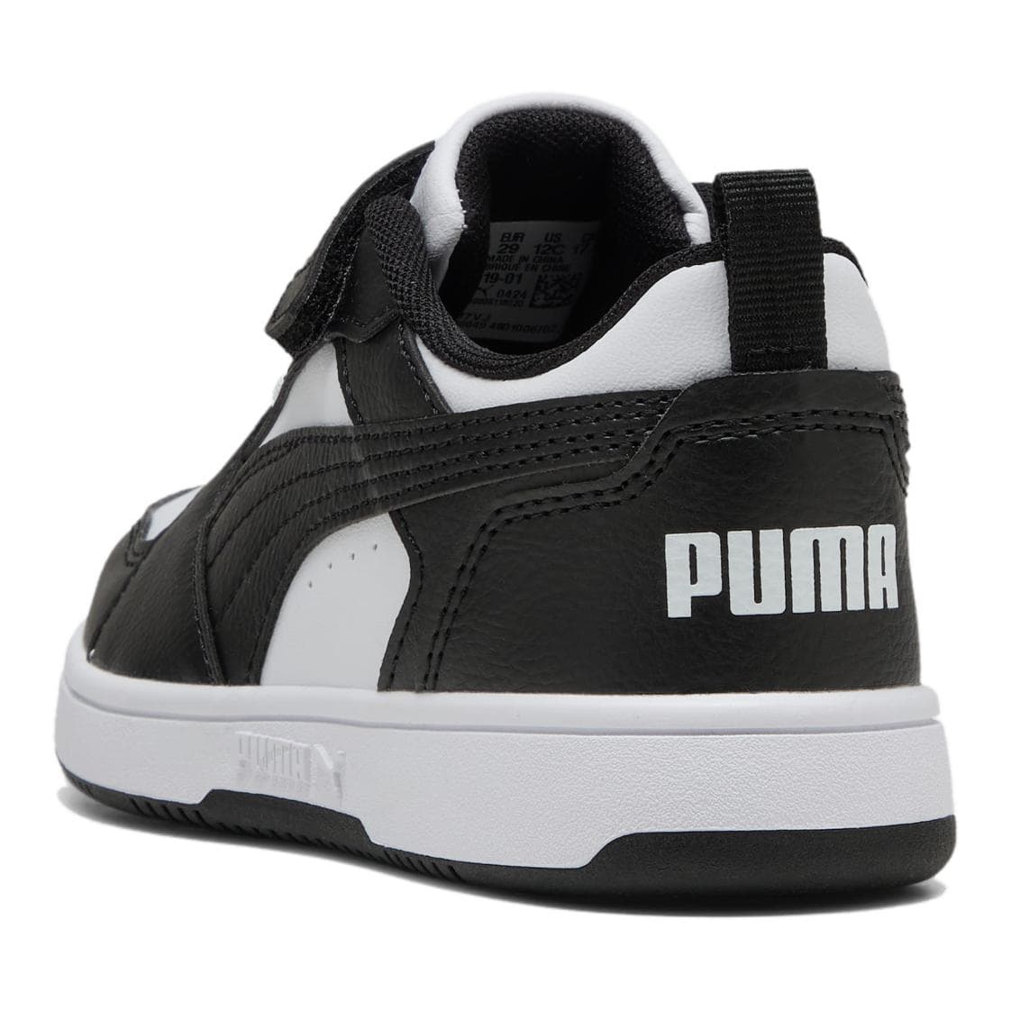 Кроссовки PUMA Rebound V6 Устойчивый к истиранию Низкий Топ Детские Скейтбординги Черный Белый Детский - изображение 4
