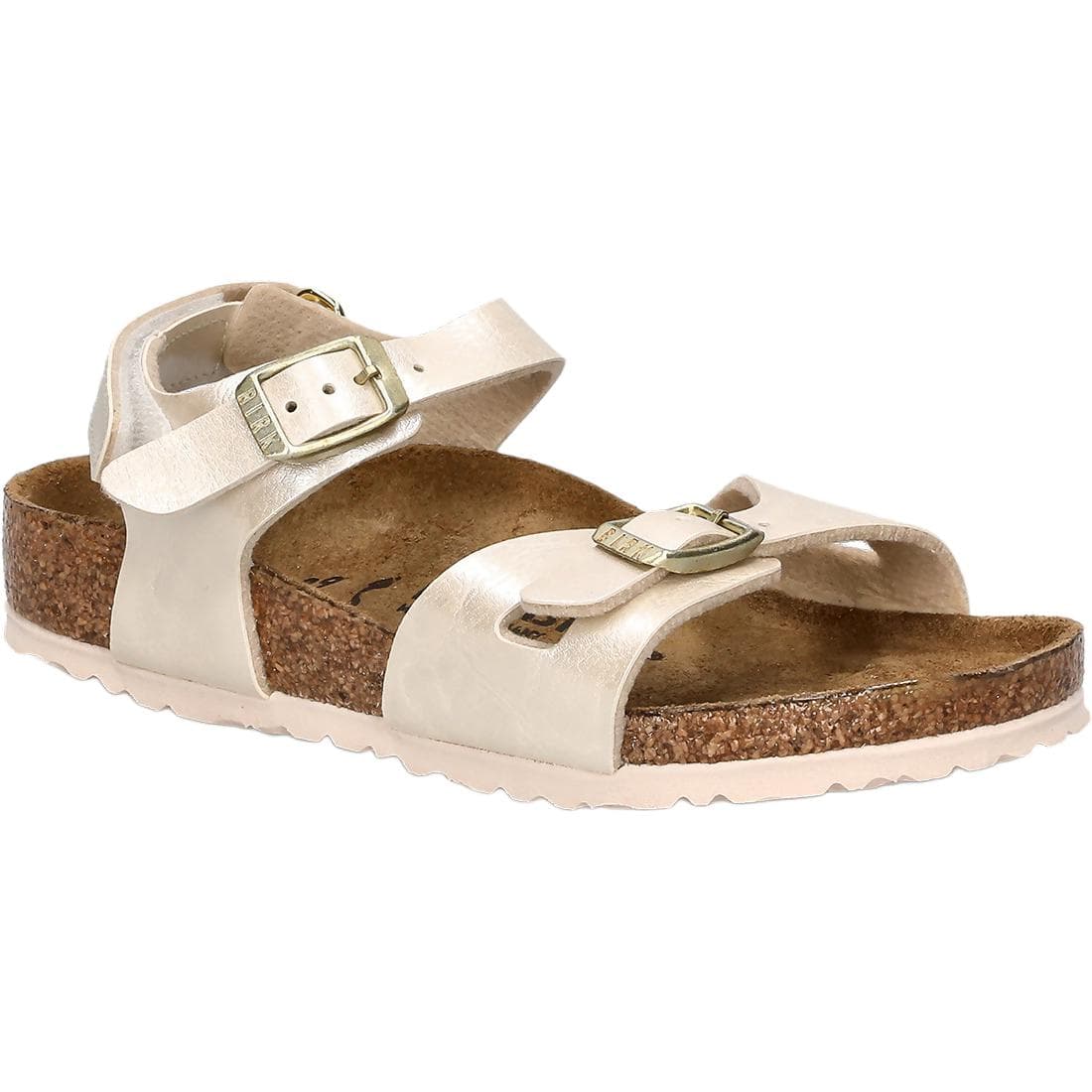 Сандалии Birkenstock Rio Противоскользящие Устойчивые к истиранию Низкие Сандалии Кремово-белые Детские - изображение 3