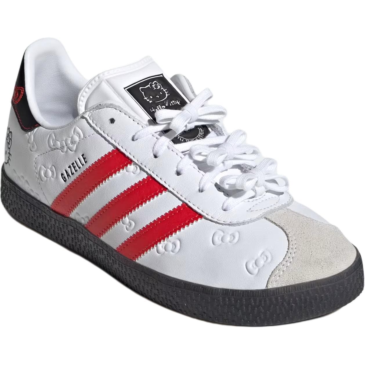 Кроссовки Hello Kitty X adidas originals Gazelle Синтетическая кожа Устойчивая к истиранию Низкий верх Детские Скейтбординги - изображение 3