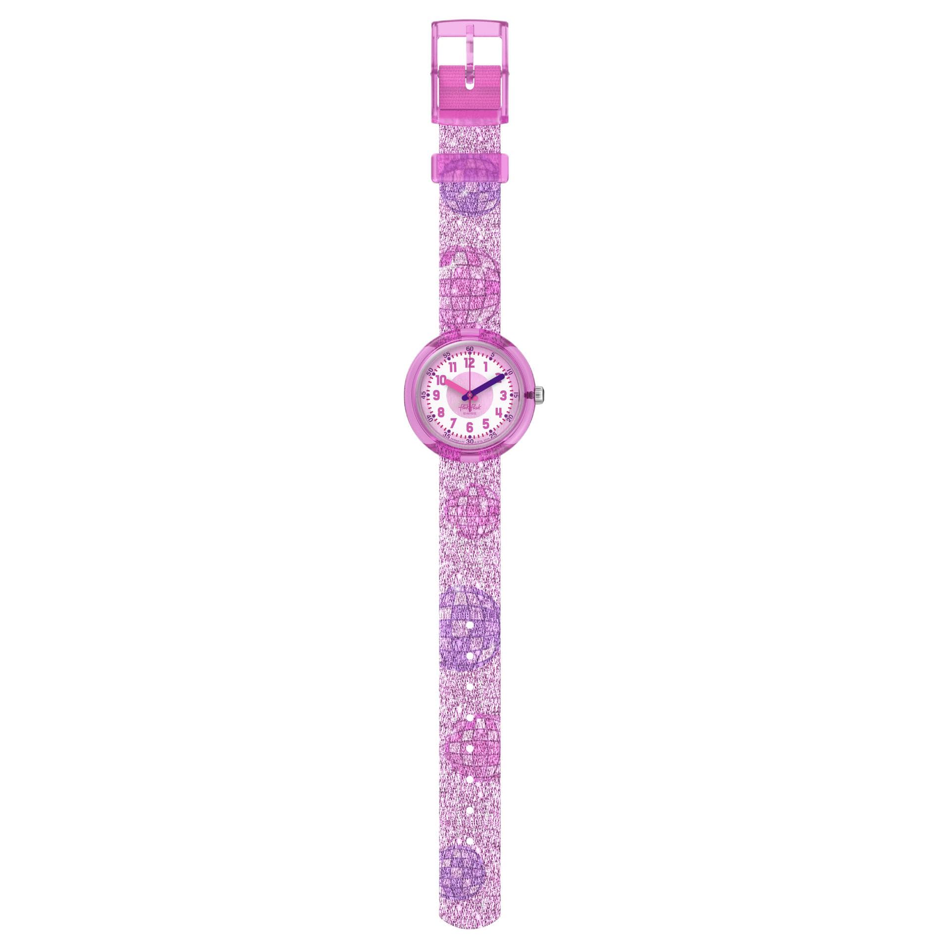 Часы SWATCH Flik Flak Кварцевый механизм водонепроницаемость 30 м детские часы диаметр циферблата 31,85 мм розовый циферблат - изображение 3