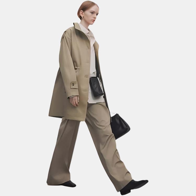 Massimo Dutti Тренчкот Женский Оливково-Зеленый - изображение 2