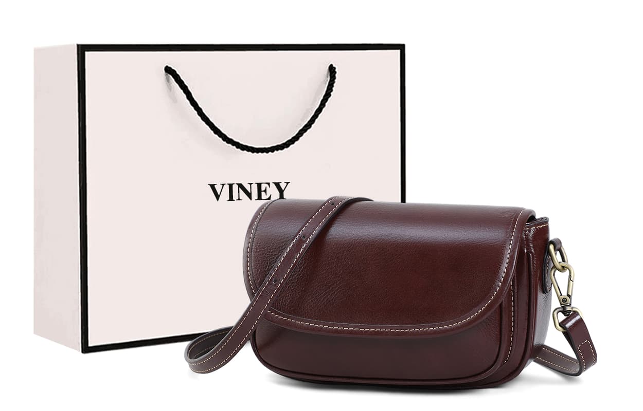 Сумка через плечо VINEY Коровья кожа Сумка через плечо Стандартная (стандартная) Женская Винный Кофейный - изображение 2