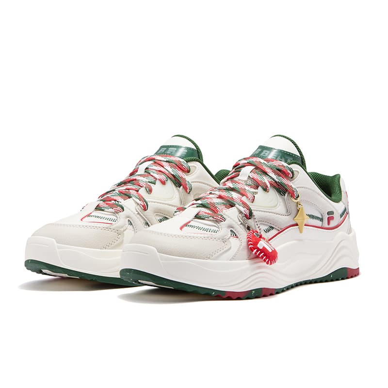 Кроссовки FILA FUSION TARANTO Melody Shoes Синтетическая кожа текстиль Низкие кеды для скейтбординга Мужские Белый Зеленый Красный - изображение 3