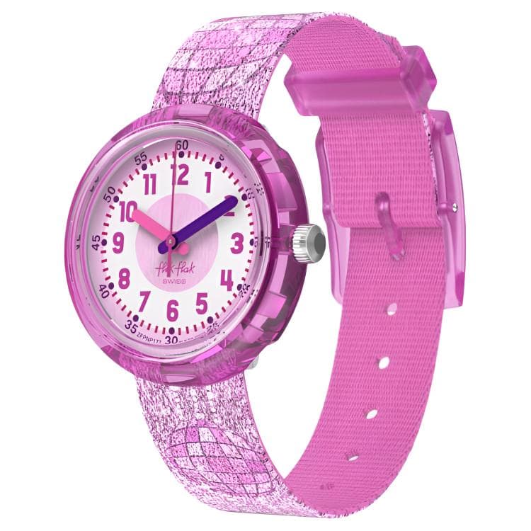 Часы SWATCH Flik Flak Кварцевый механизм водонепроницаемость 30 м детские часы диаметр циферблата 31,85 мм розовый циферблат - изображение 2