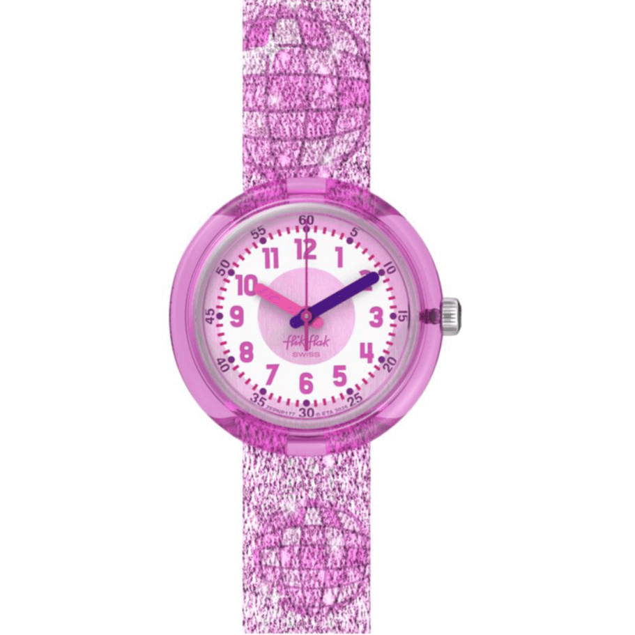 Часы SWATCH Flik Flak Кварцевый механизм водонепроницаемость 30 м детские часы диаметр циферблата 31,85 мм розовый циферблат - изображение 1