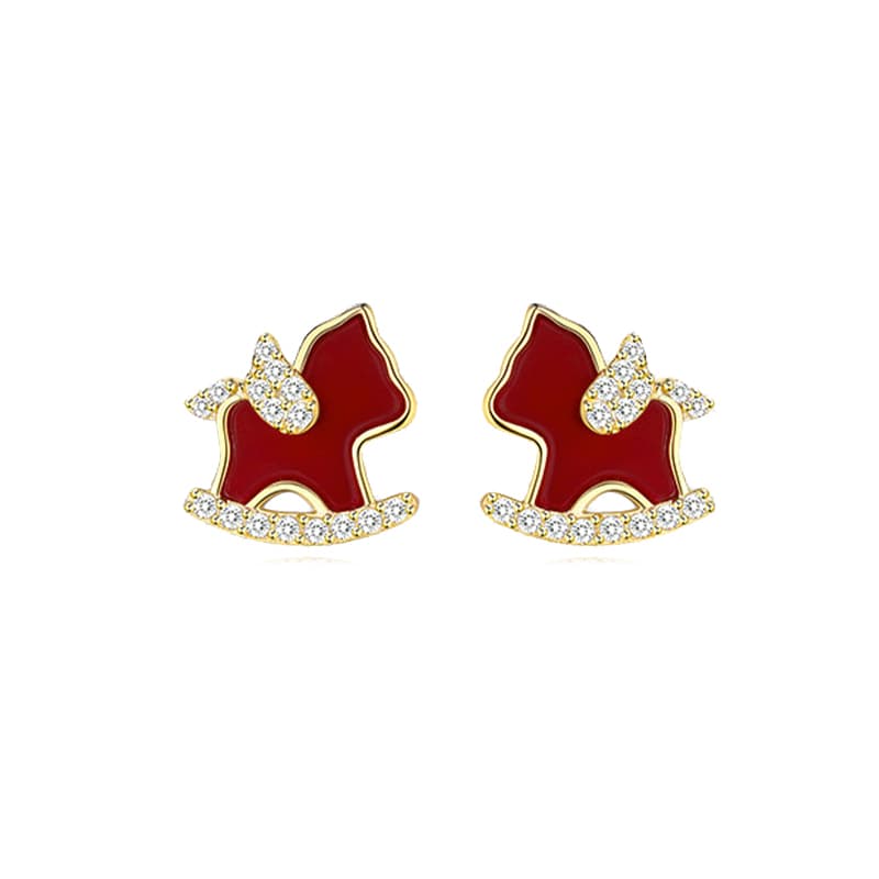 Серьги ONEKISS Серьги-гвоздики из покрытого золотом медного синтетического кубического циркония женские - изображение 1