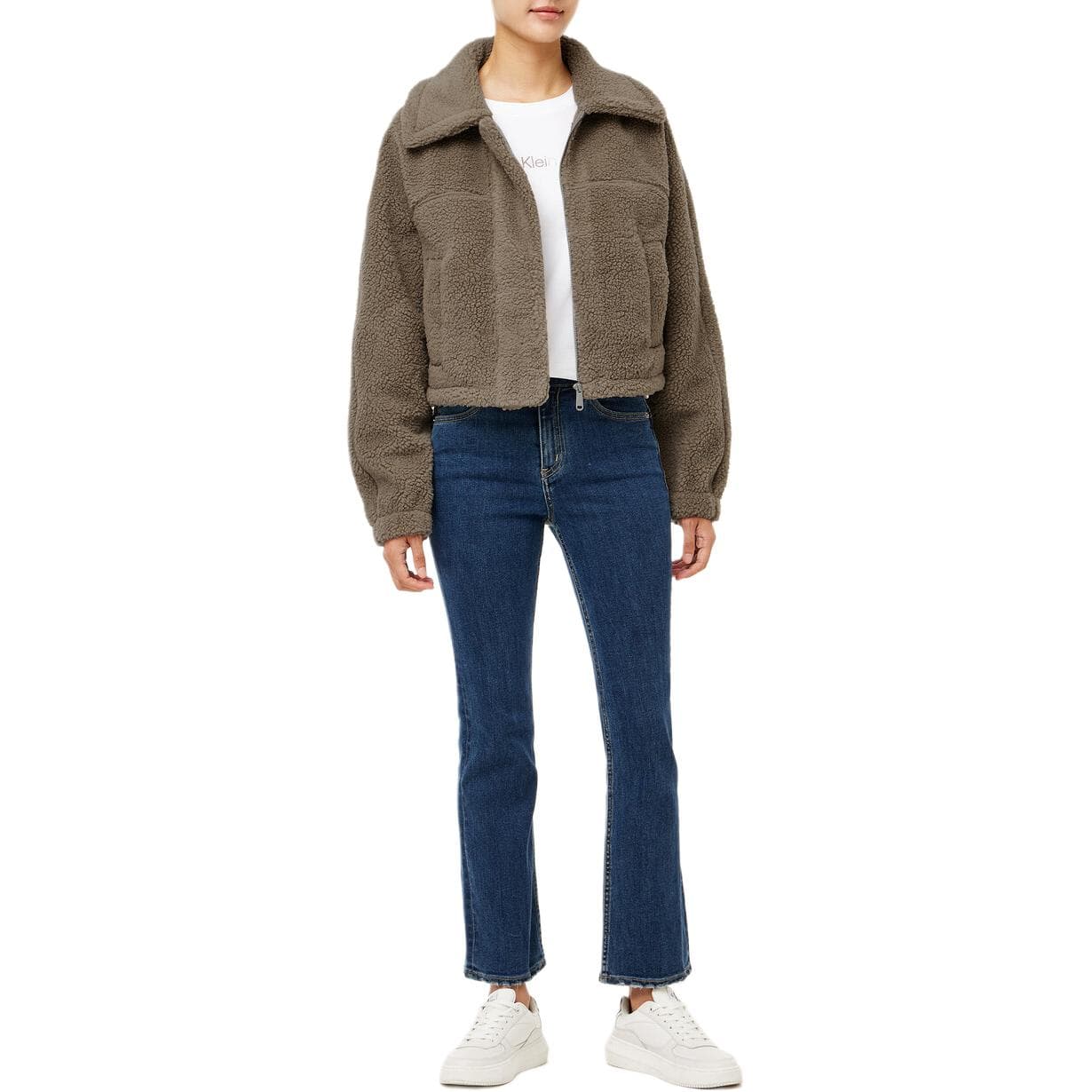 Calvin Klein Вельветовое пальто женское хаки - изображение 5