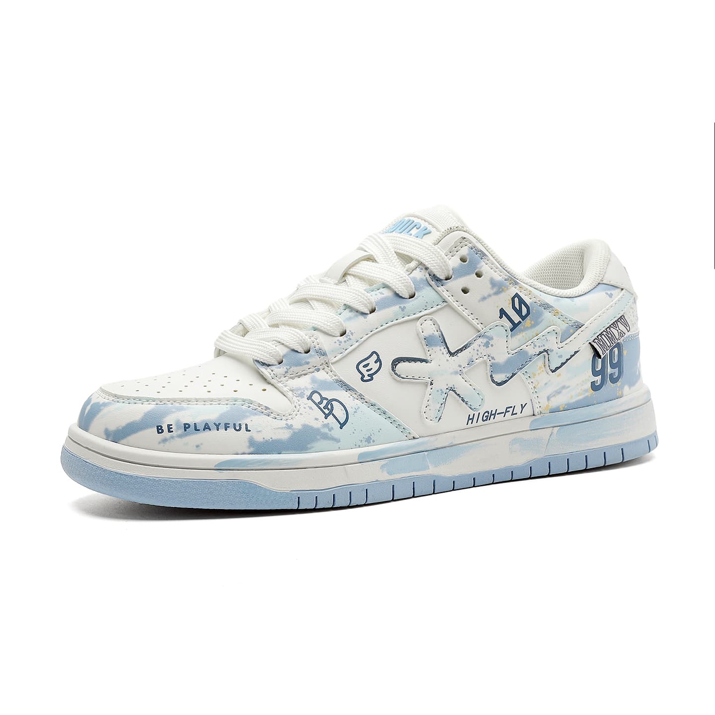 Кроссовки B.DUCK Hook Storm Lightning Ледяной синий Лошадь Год CNY визуально увеличивает рост Низкие кеды для скейтбординга - изображение 2