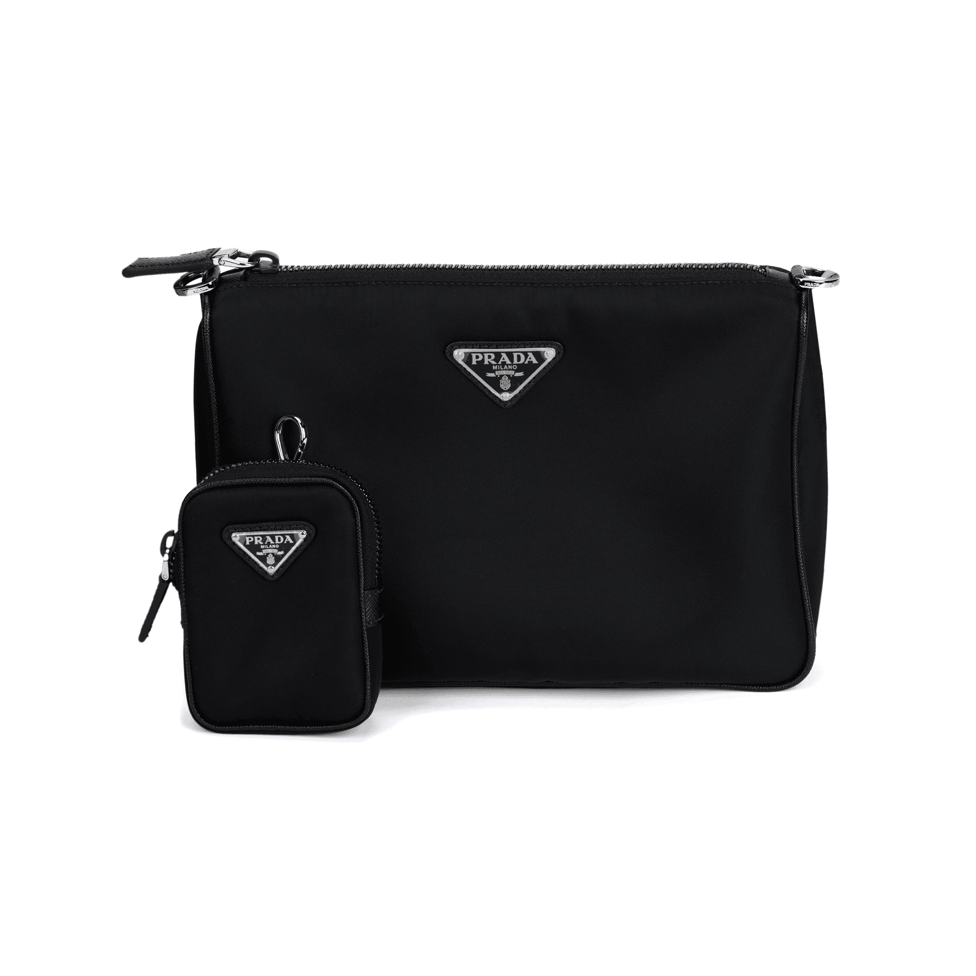 Мини-сумка Prada Hobo Nylon Messenger Bag Black - изображение 9