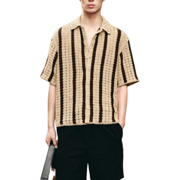 Рубашка ZARA Коричневые Мужские Рубашки - изображение 3