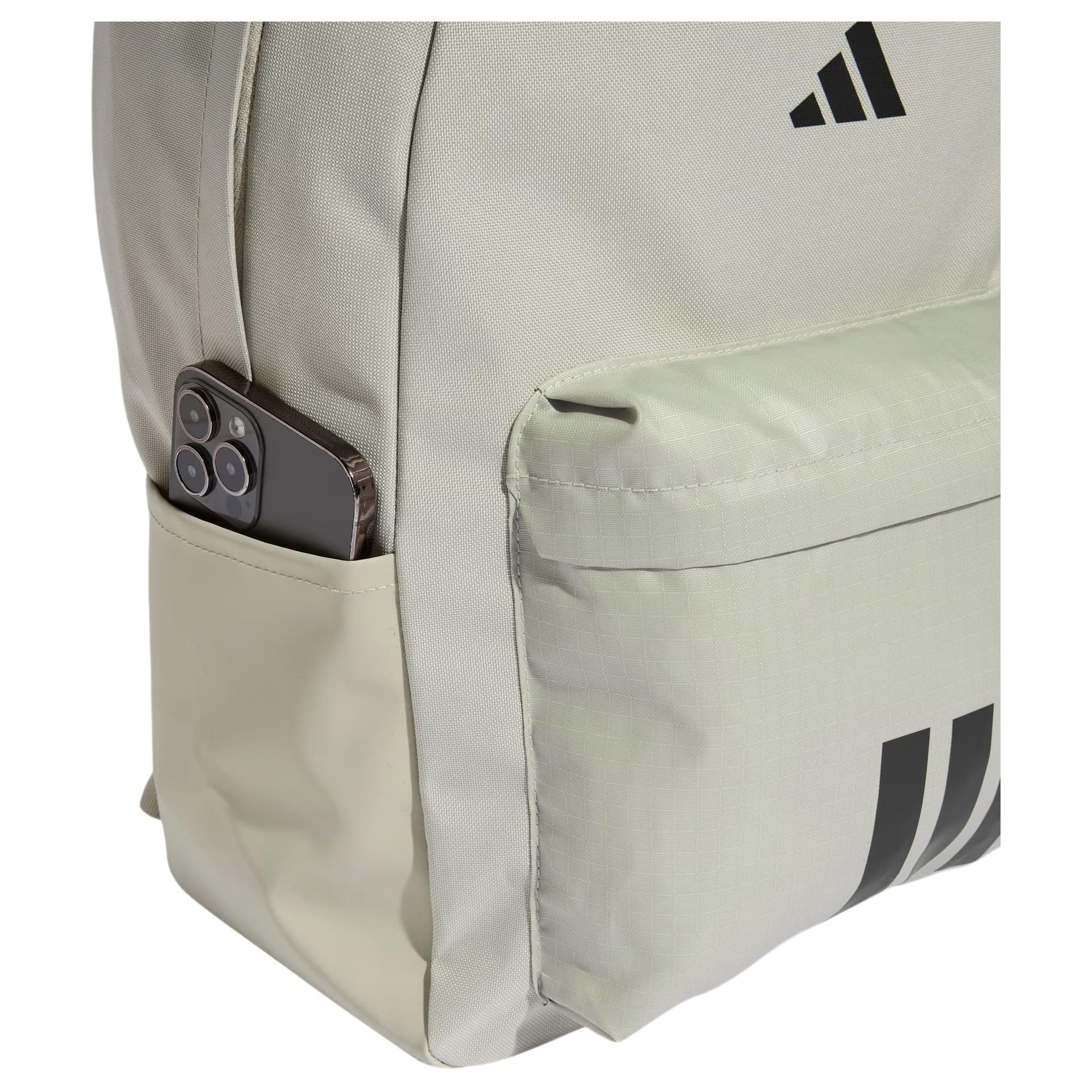 Рюкзак Adidas Sportswear3 Полосы Ткань Плетеная Рюкзак Унисекс Светлый Кунжут Семена Серый и Черный - изображение 5