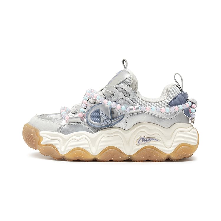 Кроссовки Champion Low Top Повседневная обувь Женская Серебряный Белый Галактический Сиреневый - изображение 1