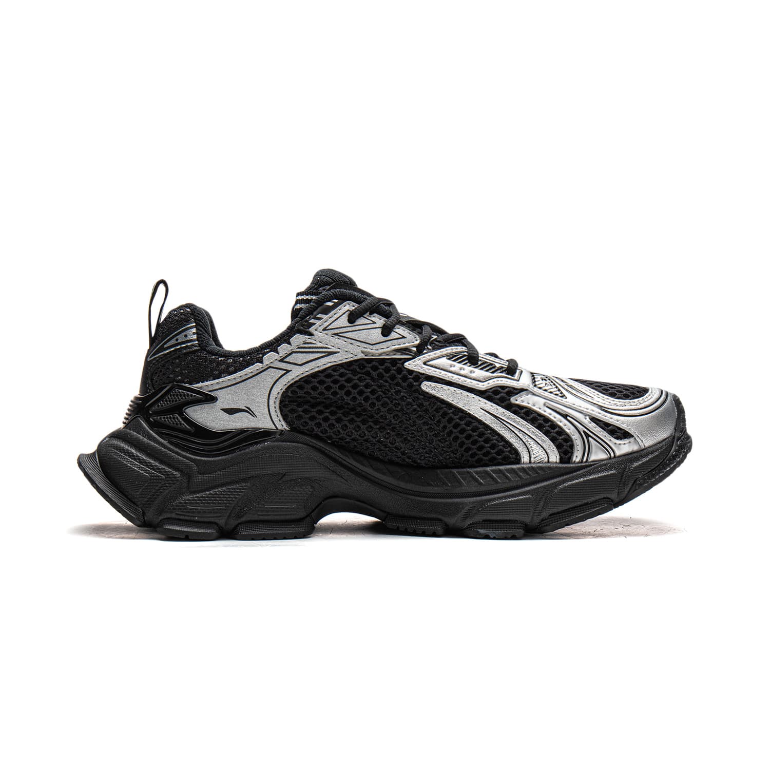 Кроссовки Li-Ning LINING Cloud Y2K Универсальный Винтаж Обувь На Платформе Лоу-топы Повседневный Женский Черно-серебристый - изображение 2