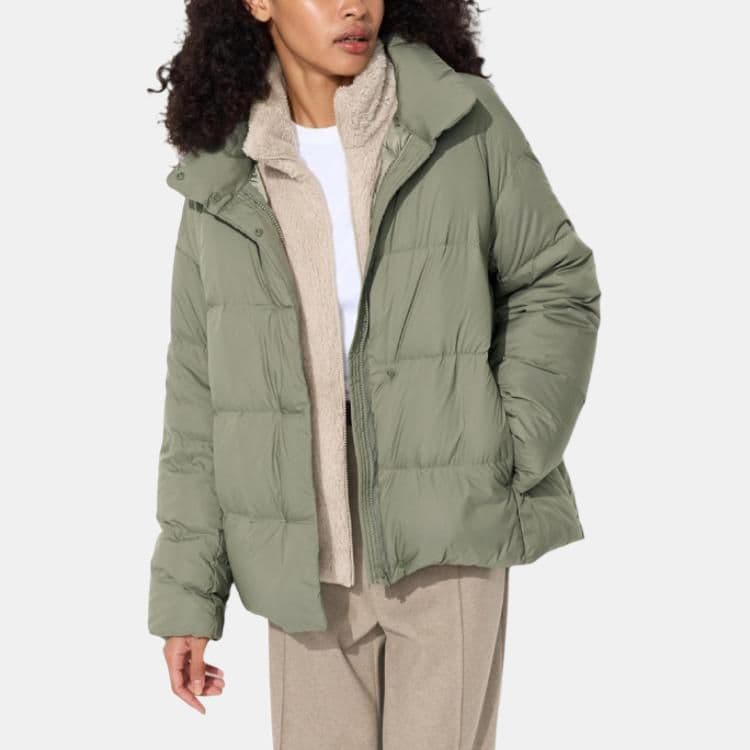 Пуховик UNIQLO Пуховик Женский Оливковый - изображение 2