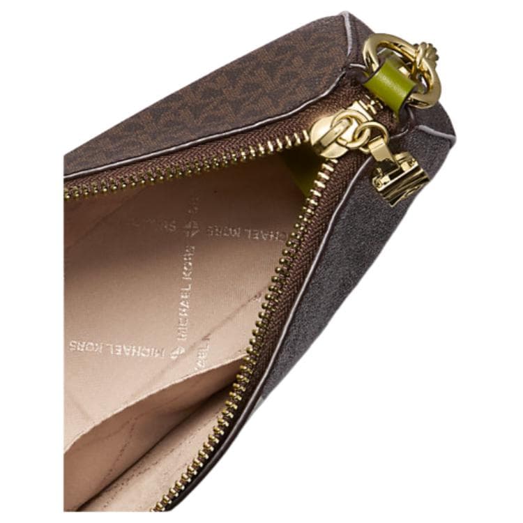 Мини-сумка MICHAEL KORS Empire Покрытый холст с искусственной кожей Сумка на плечо среднего размера Женская цвет газонный зеленый - изображение 4
