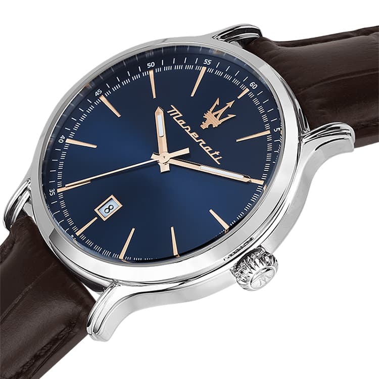 Механические часы Maserati Epoca Часы с ремешком на запястье кварцевый механизм кожа коровы шнуровка синий циферблат унисекс - изображение 2