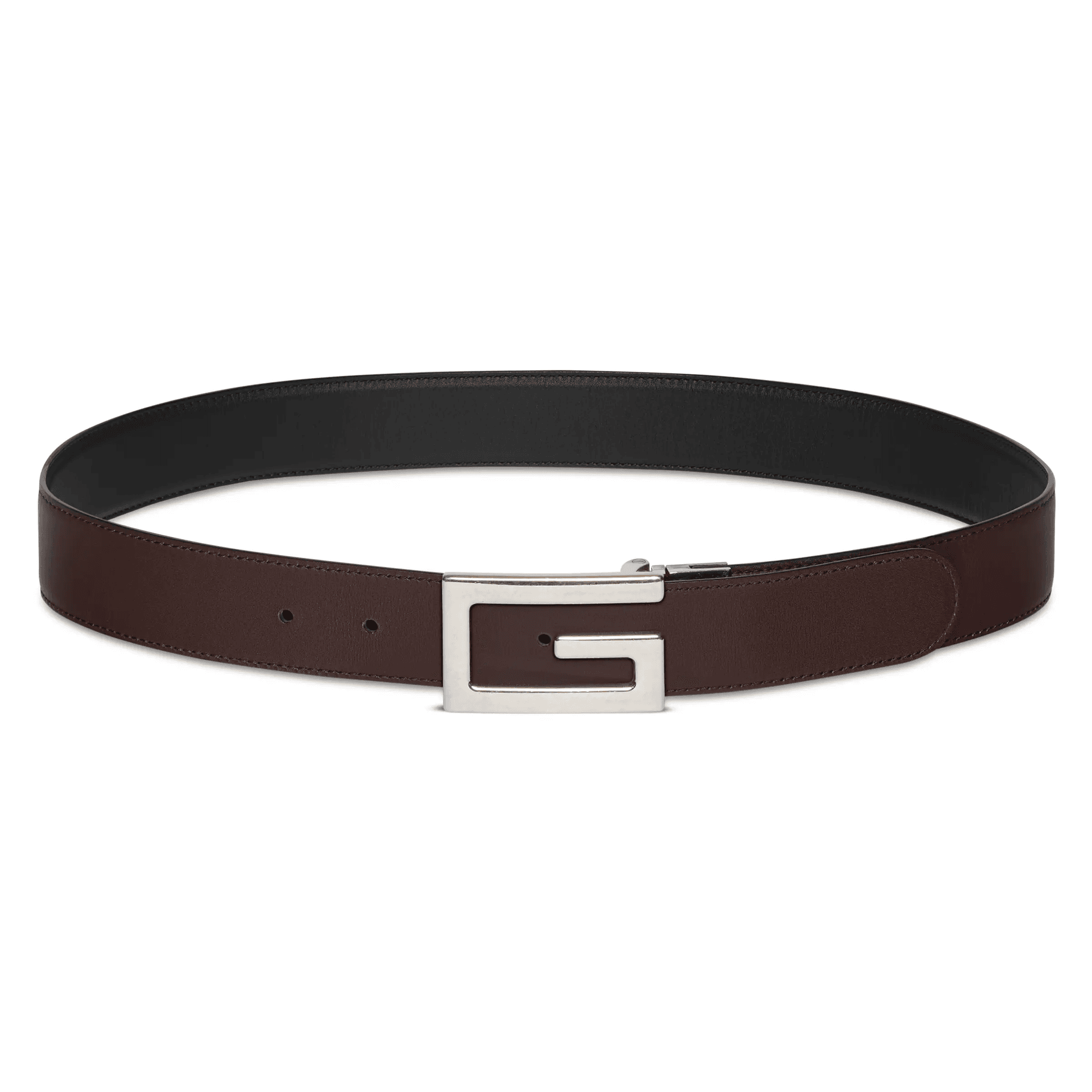 Ремень GUCCI Square G Smooth Buckle Reversible Belt Black Brown 3.5cm - изображение 3