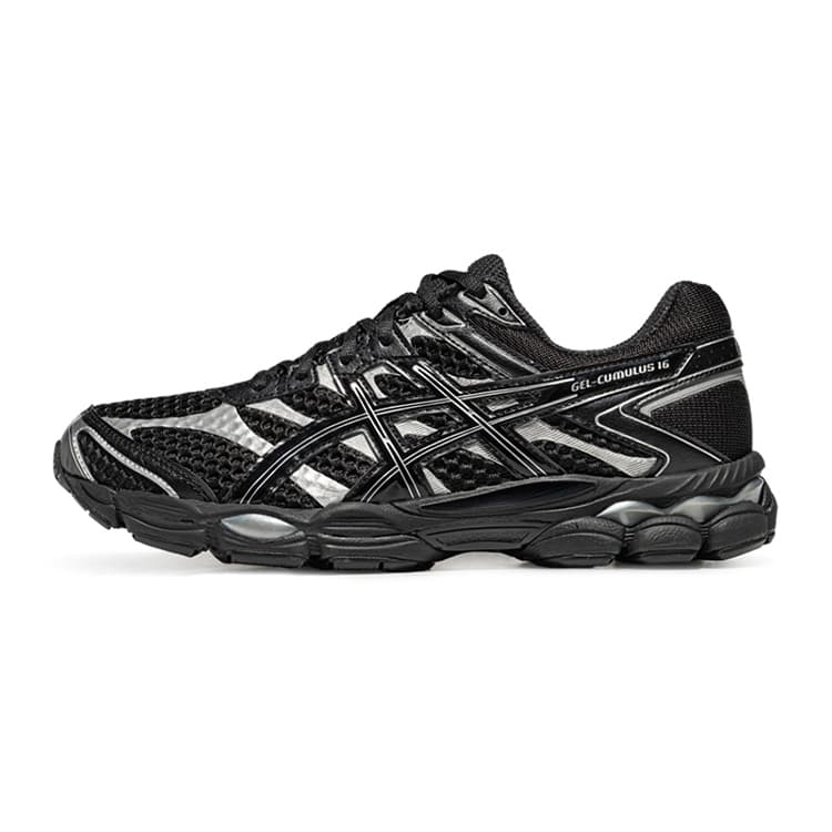 Кроссовки для бега asics Гель CUMULUS 16 Дышащий Low Топ Беговые кроссовки Унисекс Черный белый - изображение 1
