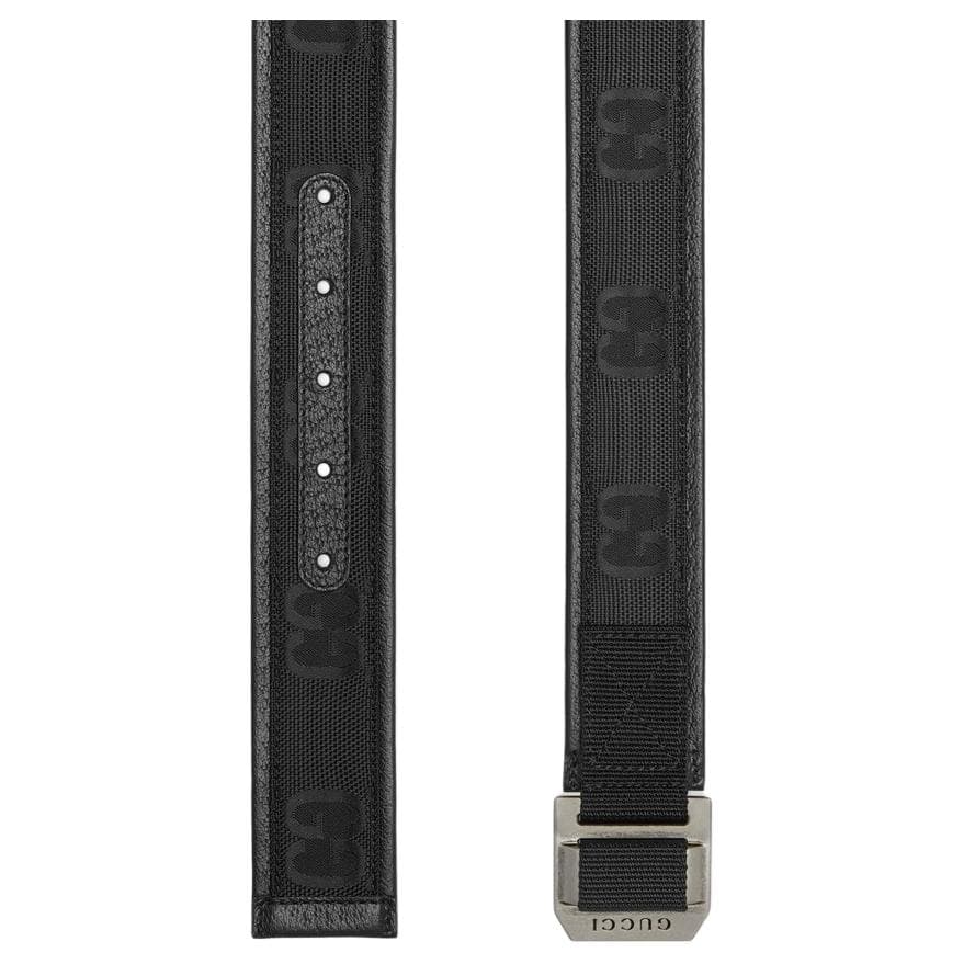 Ремень GUCCI GG Pattern Leather Belt Black 4cm - изображение 2