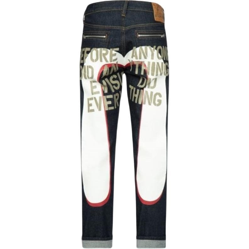 Штаны EVISU Blue Men's Jeans EVISU Синий Мужские Джинсы - изображение 2