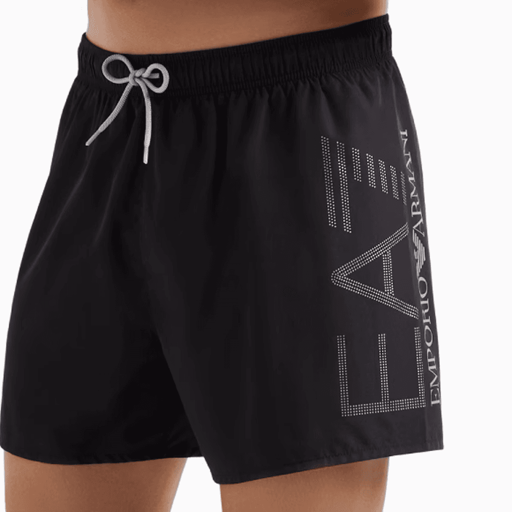 EMPORIO ARMANI EA7 SS25 Пляжные шорты Мужские Черные - изображение 3