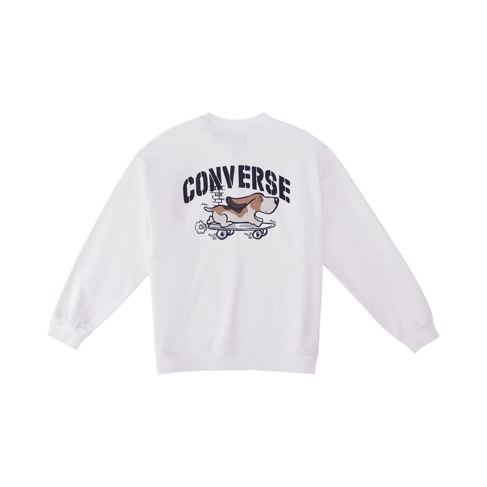 Худи Converse Мультяшный Круглый вырез Пуловер Длинный рукав Толстовка Унисекс - изображение 2