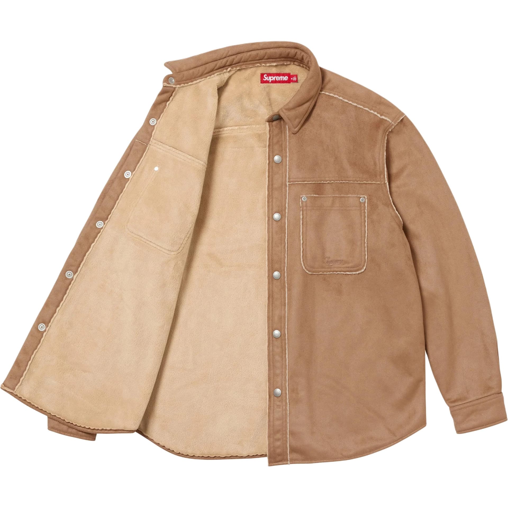 Рубашка Supreme FW25 WEEK19 Искусственная замша Snap Рубашка Унисекс - изображение 2