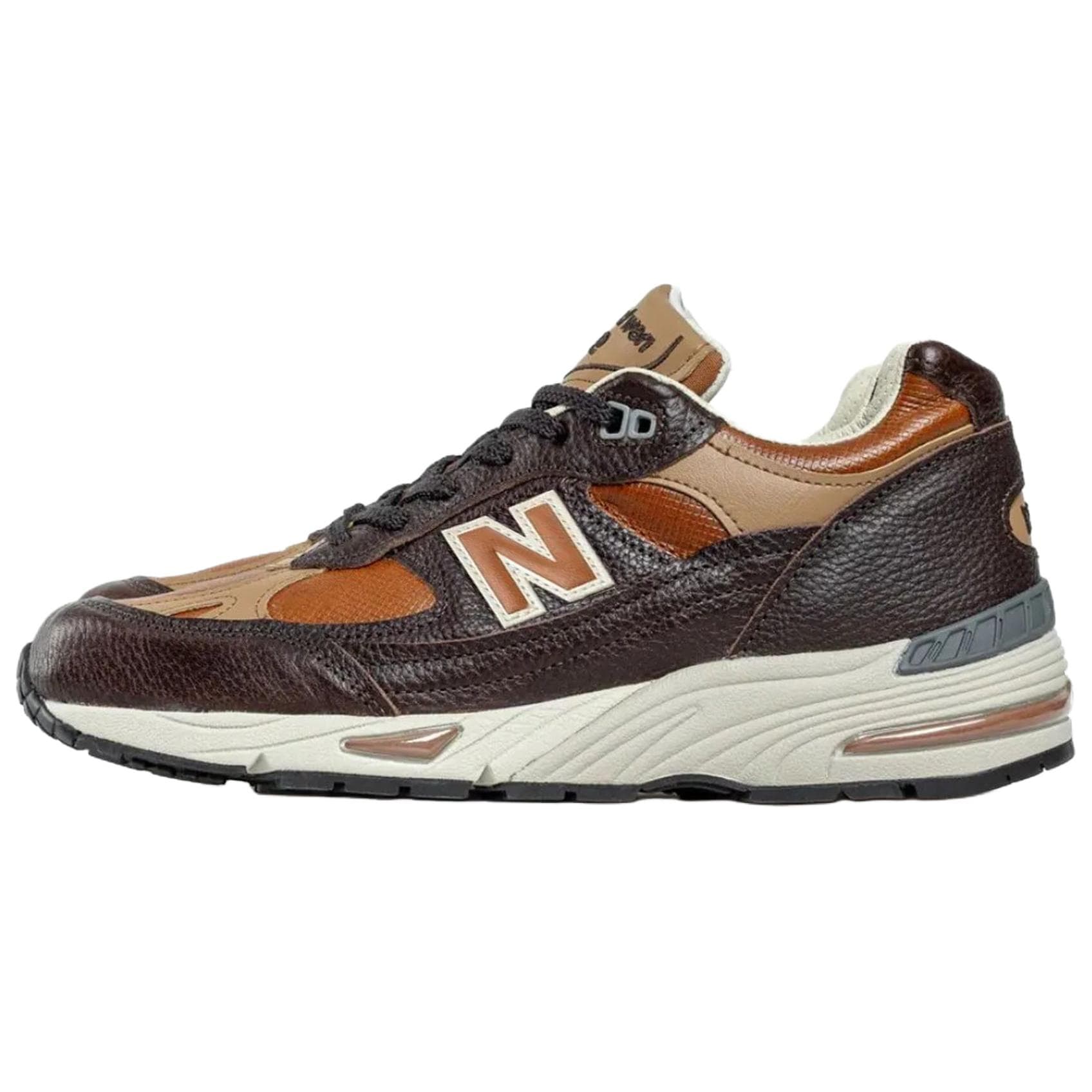 Кроссовки для бега New Balance NB 991 Беговые кроссовки Мужские Коричневый Белый - изображение 1