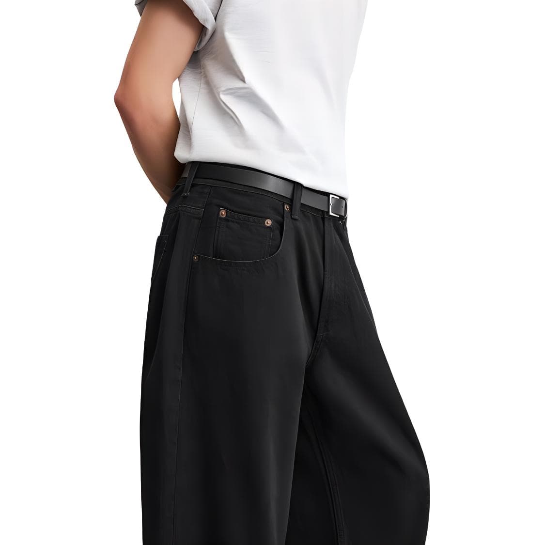 Штаны zara День святого Валентина SS25 Джинсы Мужской Черный - изображение 4