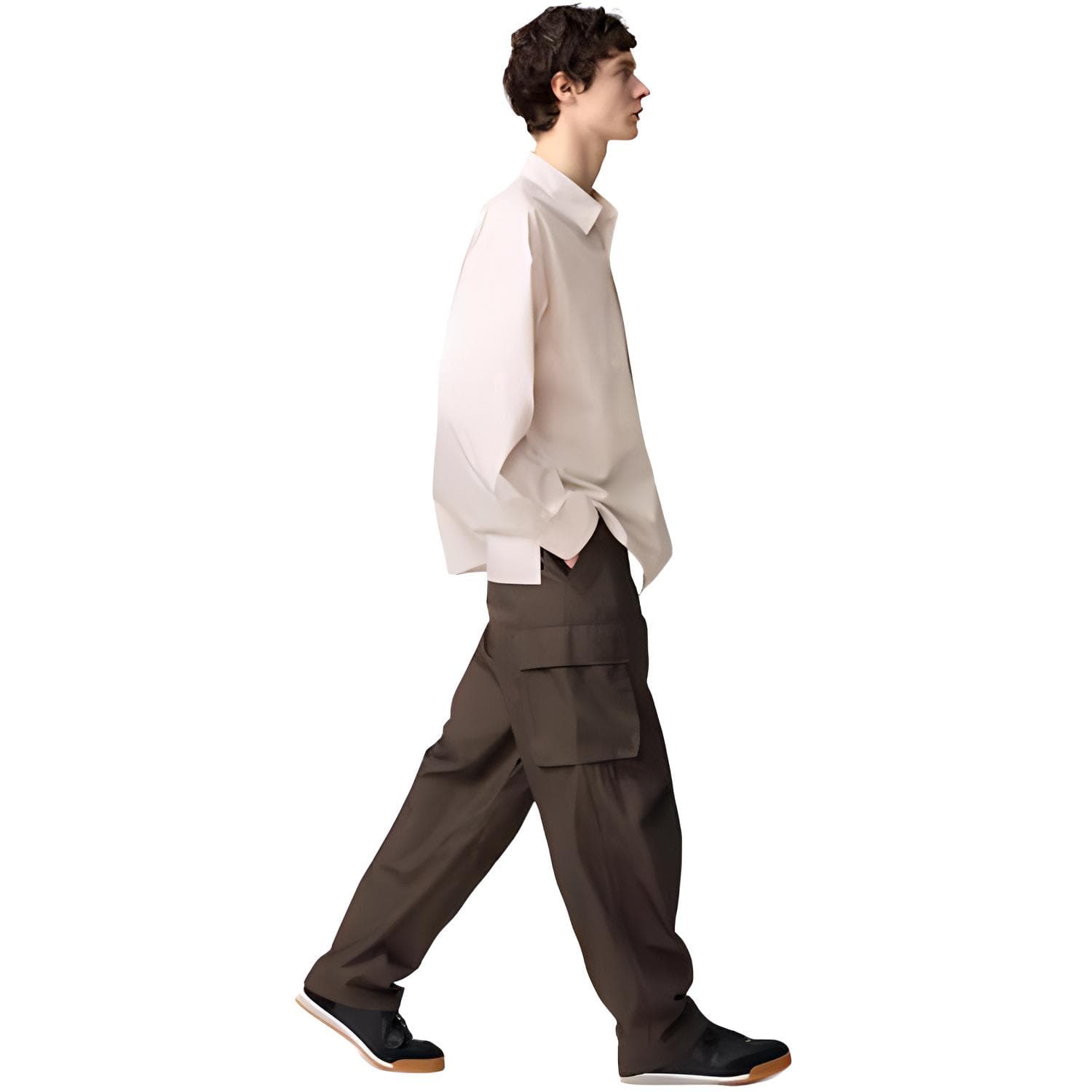 Штаны UNIQLO x Clare Waight Keller Брюки карго Мужской Темно-кофейный - изображение 2