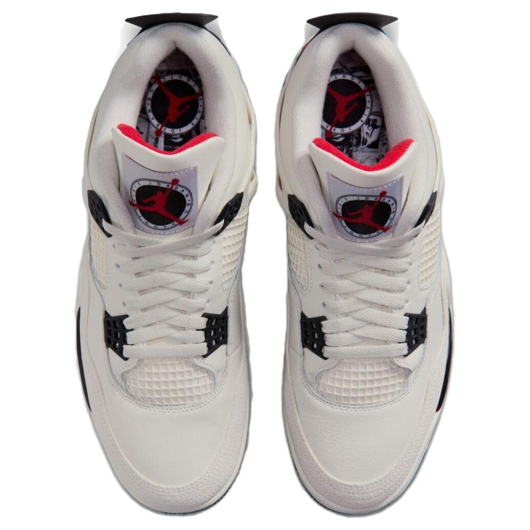 Ретро баскетбольные кроссовки Jordan Air Jordan 4 Support MID Ретро-баскетбольные кроссовки Мужские Белый Черный Красный - изображение 4