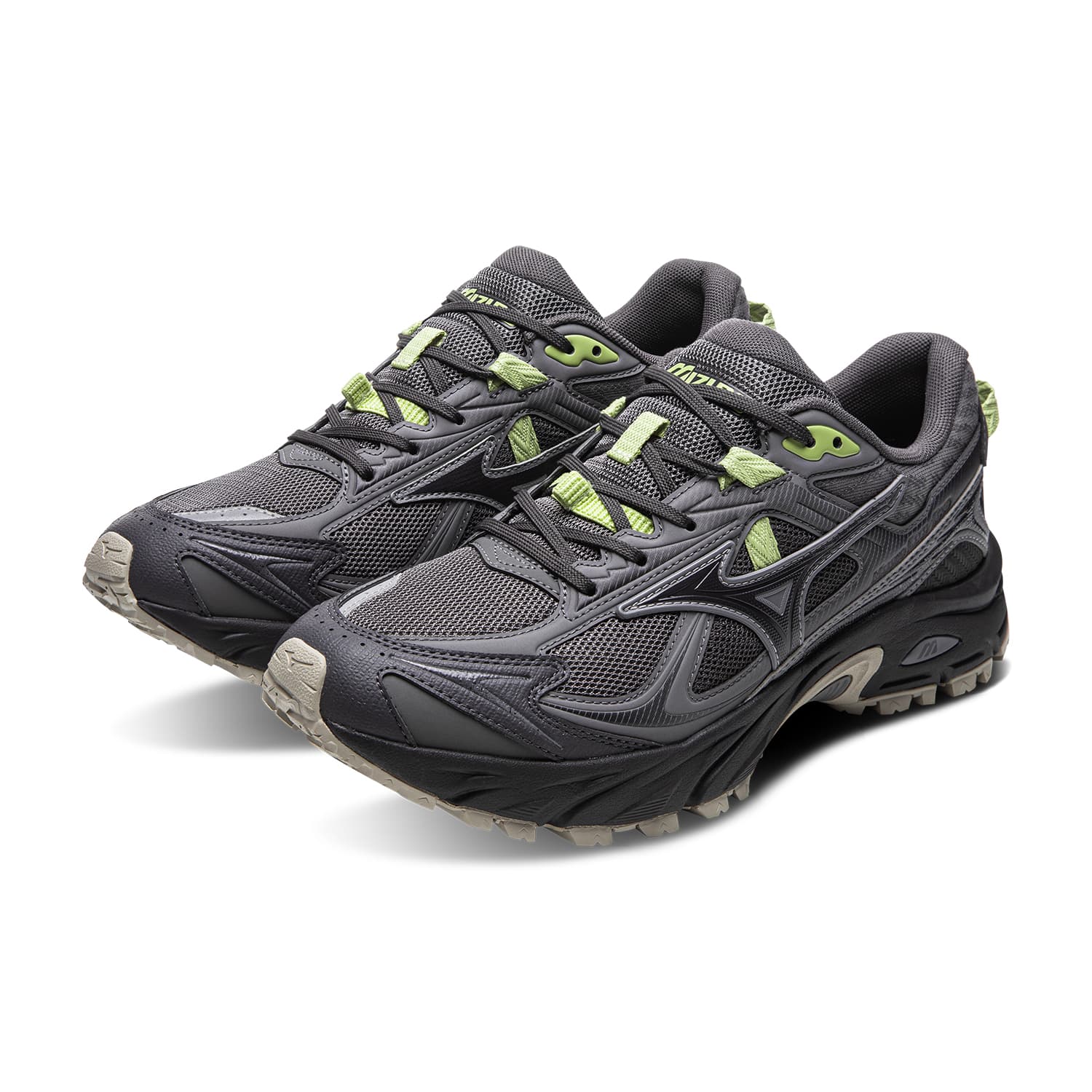 Кроссовки для бега Mizuno FIYI TL Противоскользящие Амортизирующие Низкие Повседневные Беговые Кроссовки Унисекс Без рисунка Чистый Серый - изображение 2