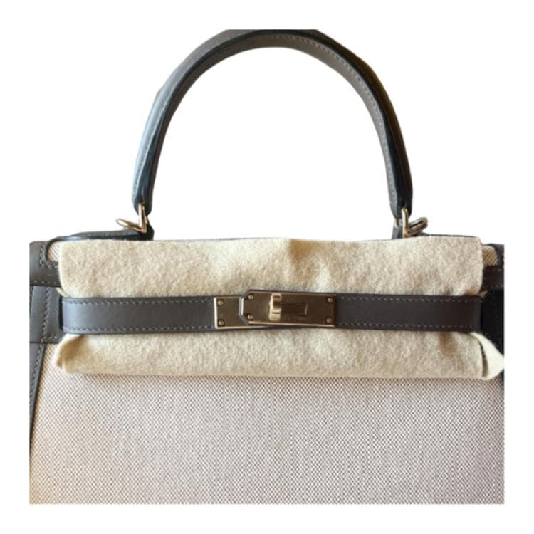 Сумка HERMES Kelly 28 SwiftToile H 28 4C Ecorce 14 Beige - изображение 3