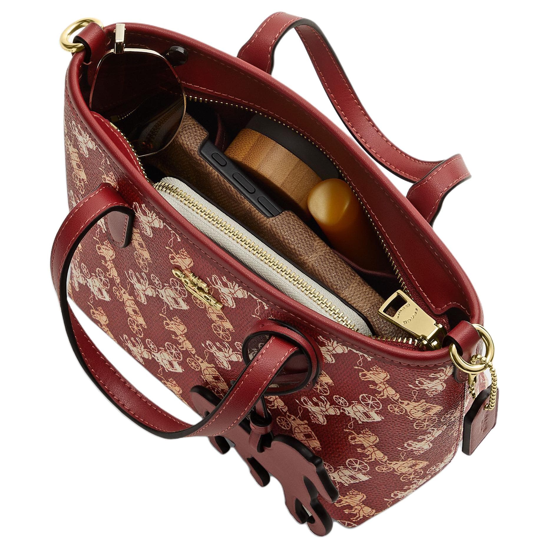 Сумка Coach Городской Искусственная кожа Тоут Сумки Мини-версия Женские RUBY RED - изображение 4