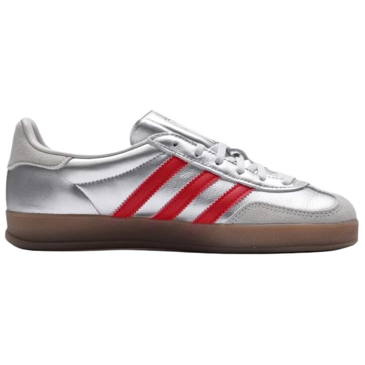 Кроссовки Adidas Originals GAZELLE INDOOR Кеды немецкой армии (GAT) Женские Серебристый Красный - изображение 2