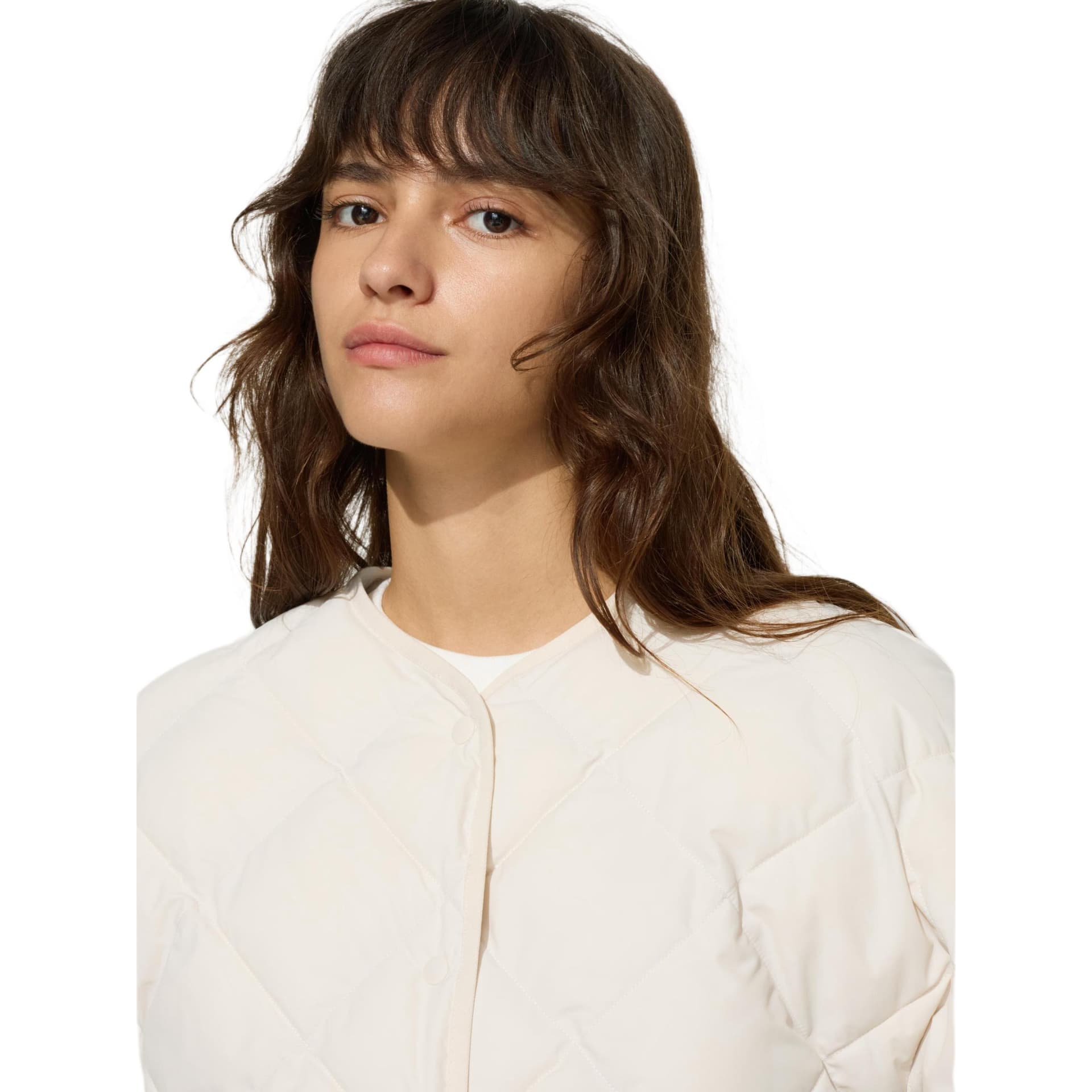 UNIQLO Хлопковый пуховик женский светло-бежевый - изображение 3