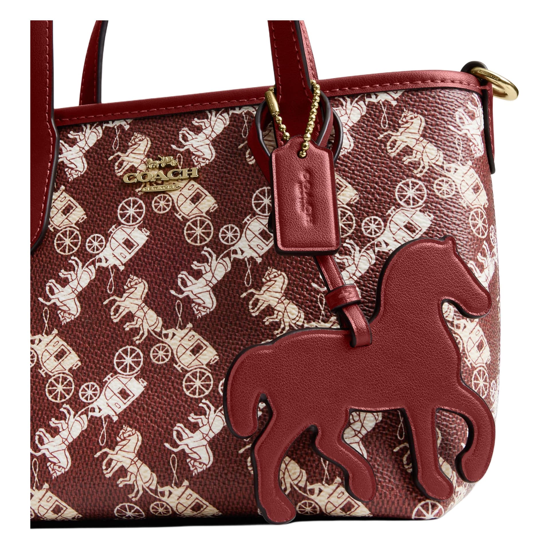 Сумка Coach Городской Искусственная кожа Тоут Сумки Мини-версия Женские RUBY RED - изображение 6