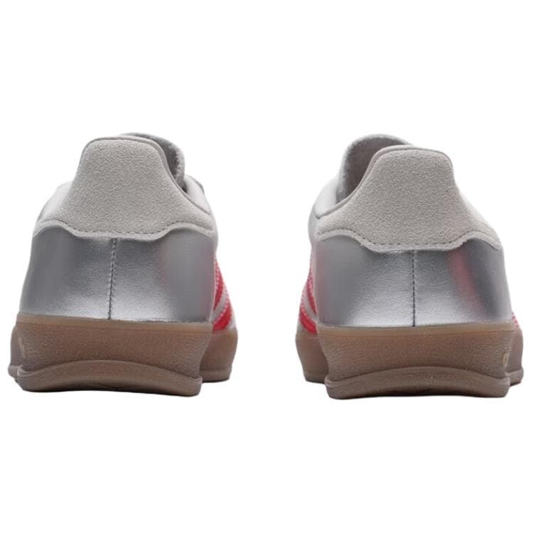 Кроссовки Adidas Originals GAZELLE INDOOR Кеды немецкой армии (GAT) Женские Серебристый Красный - изображение 4