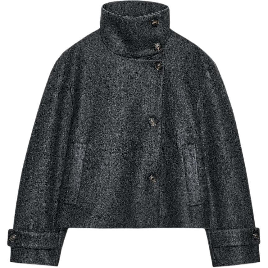 ZARA Зебра с принтом серый женское пальто - изображение 1