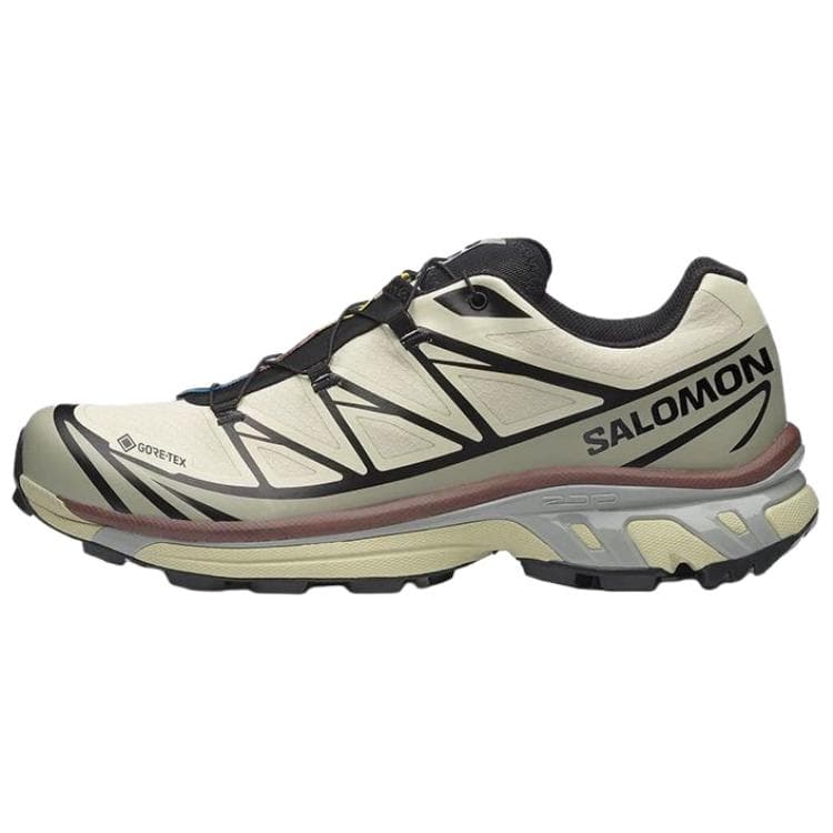 Кроссовки для бега Salomon XT 6 Водонепроницаемый и Дышащий Низкий Верх Уличная Обувь Унисекс Бежевый Зеленый - изображение 1