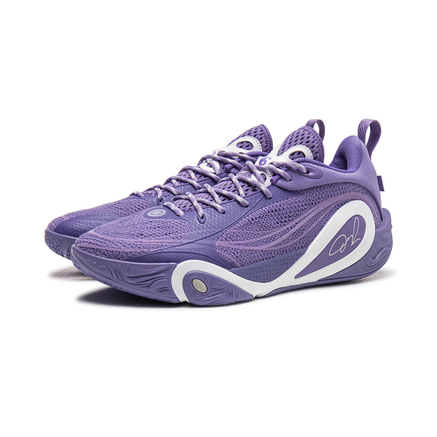 Кроссовки для баскетбола Li NING DLO 1 Амортизация Противоскользящие Отскок Сцепление Низкие Баскетбольные Кроссовки Мужские Фиолетовые Bell - изображение 5