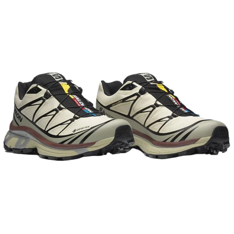 Кроссовки для бега Salomon XT 6 Водонепроницаемый и Дышащий Низкий Верх Уличная Обувь Унисекс Бежевый Зеленый - изображение 2