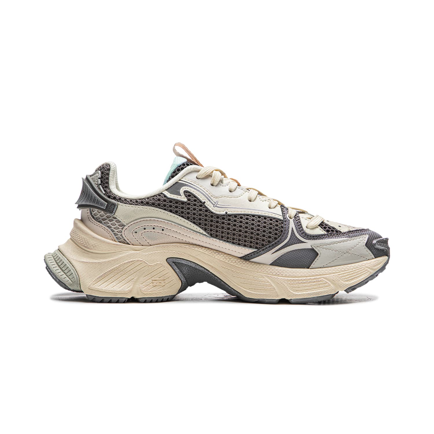 Кроссовки Li NING Синцзи Амортизация Устойчивость к износу Дышащий Низкий Топ Массивные кроссовки Женские Серый - изображение 2