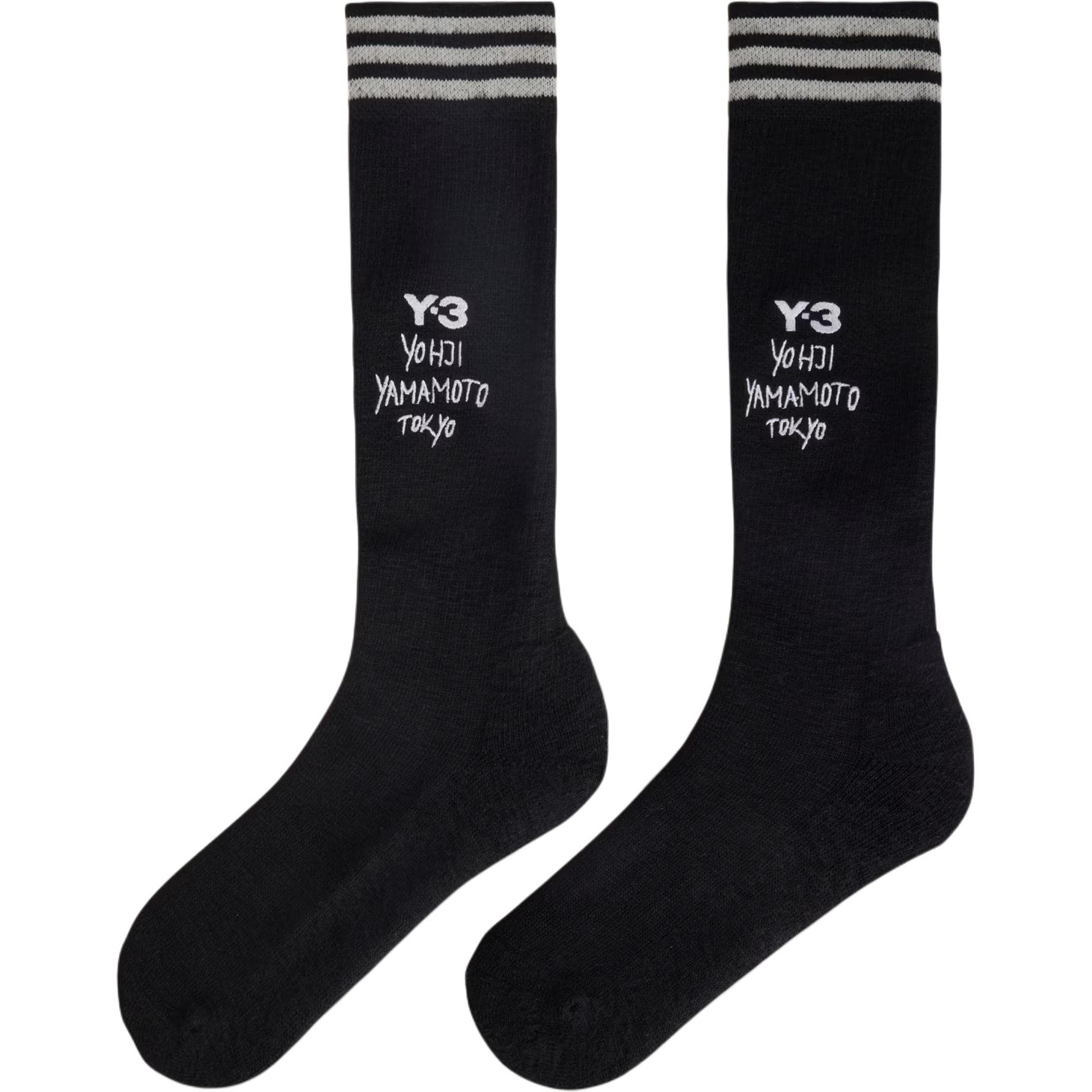 Носки Y 3 Knee High Socks Мужские 1 Пачка Черные - изображение 1