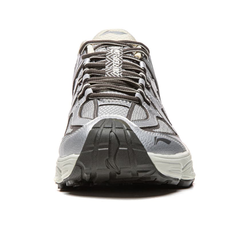 Кроссовки Li NING Outdoor Counterflow Linying Комфортная поддержка Oтскок Low Топ Походная обувь Унисекс Серебристо-серый - изображение 7
