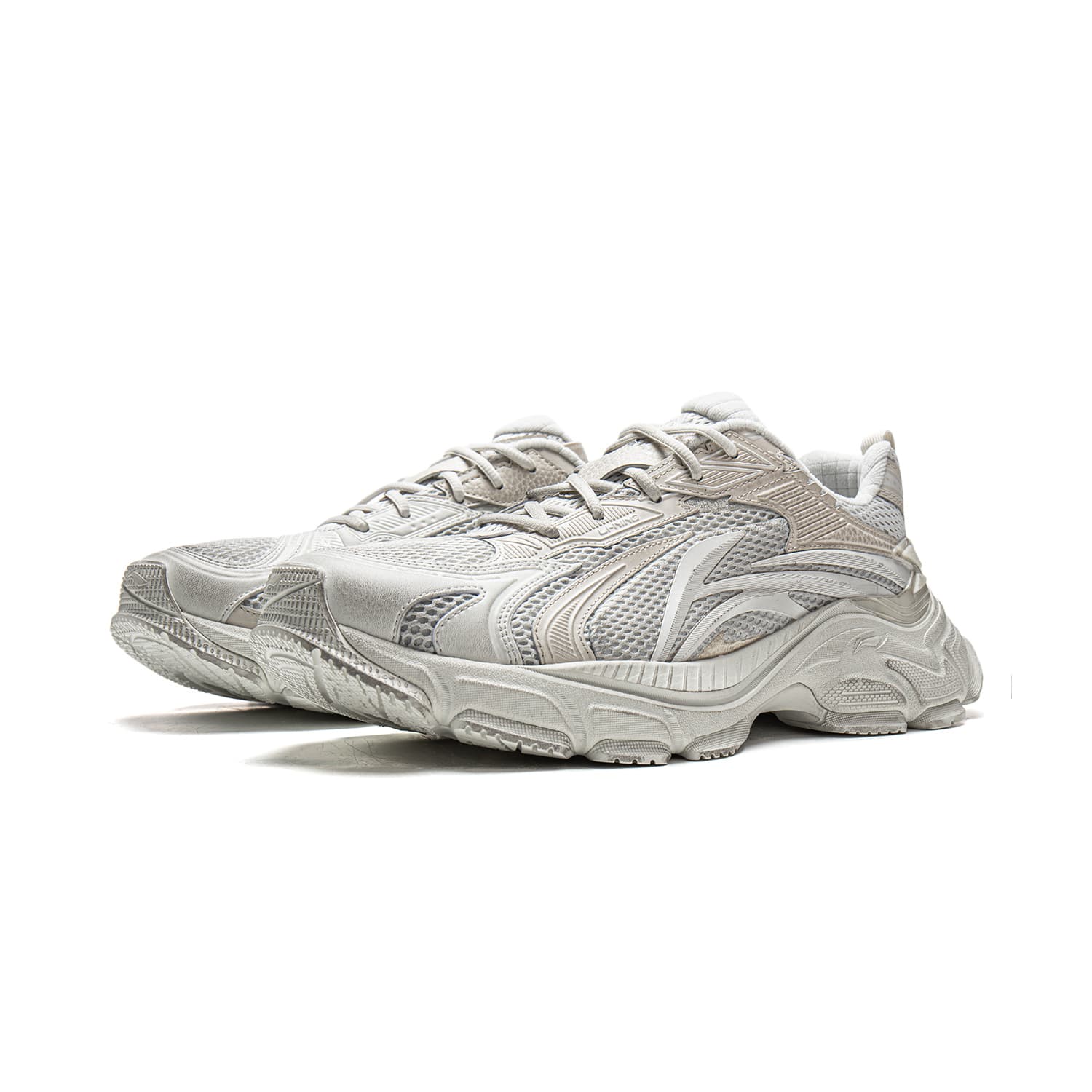 Кроссовки Li NING STARLIT L2K Low Топ Повседневная обувь Мужской Бело-серый - изображение 3