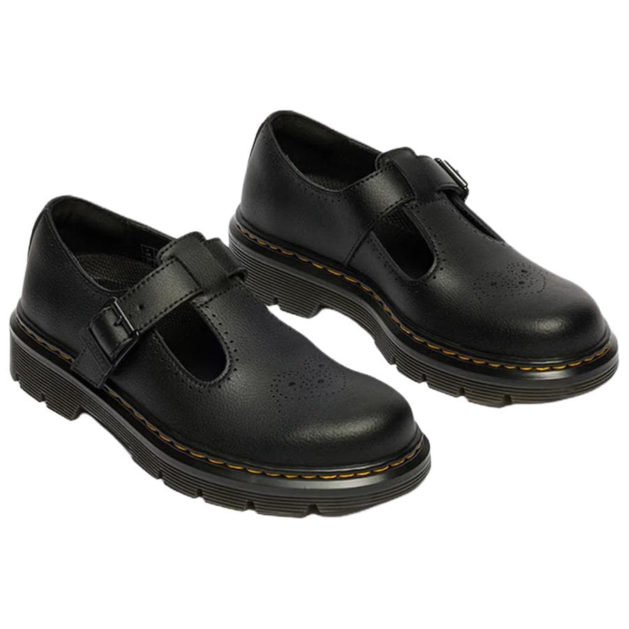 Dr.Martens Повседневные кожаные туфли Mary Jane женские черные с платформой - изображение 3