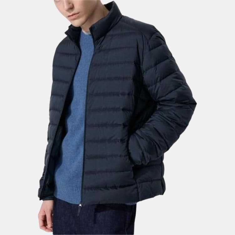 Зимняя куртка UNIQLO Мужской пуховик темно-синий - изображение 2