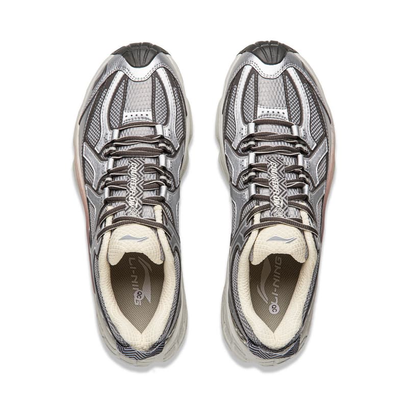 Кроссовки Li NING Outdoor Counterflow Linying Комфортная поддержка Oтскок Low Топ Походная обувь Унисекс Серебристо-серый - изображение 4